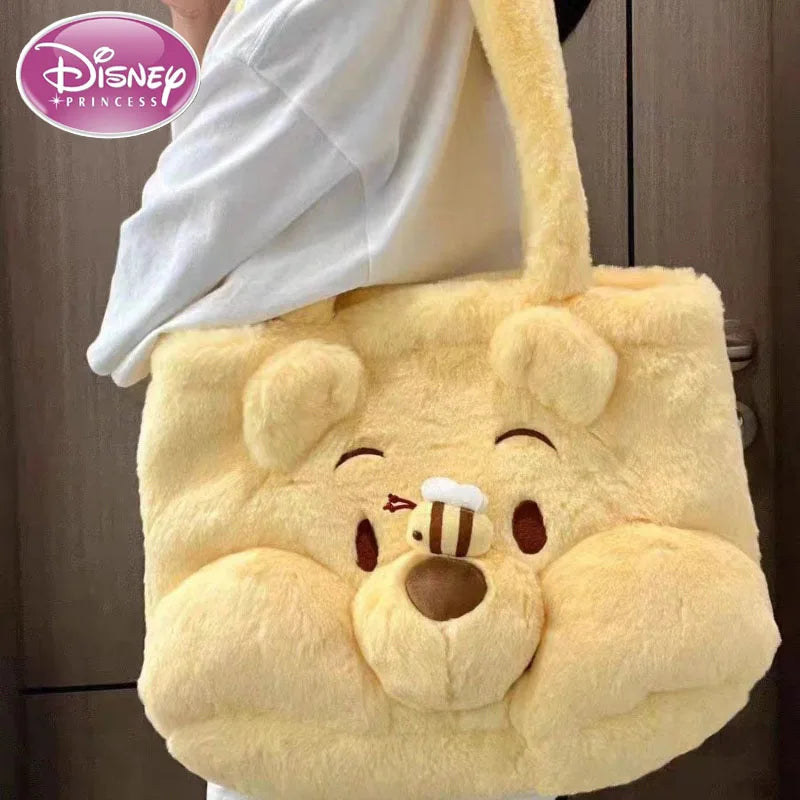 Disney 2025 Winnie the Pooh Large-Capacity Fall/Winter One-Shoulder Tote Bag for Students & Commuters
